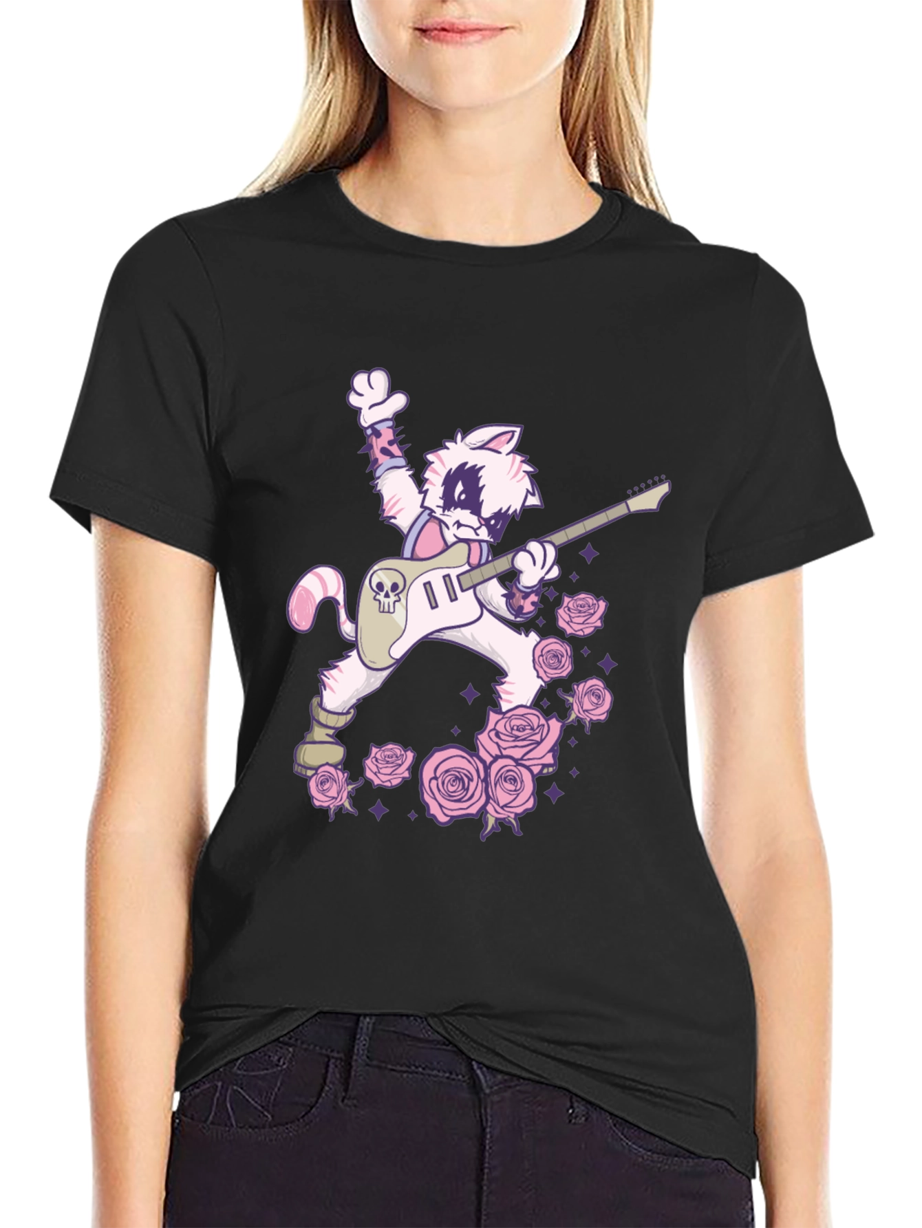 Rockstar Cat T-Shirt - Cool Graphic Tee