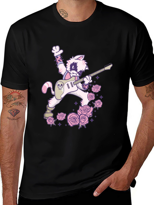 Rockstar Cat T-Shirt - Cool Graphic Tee