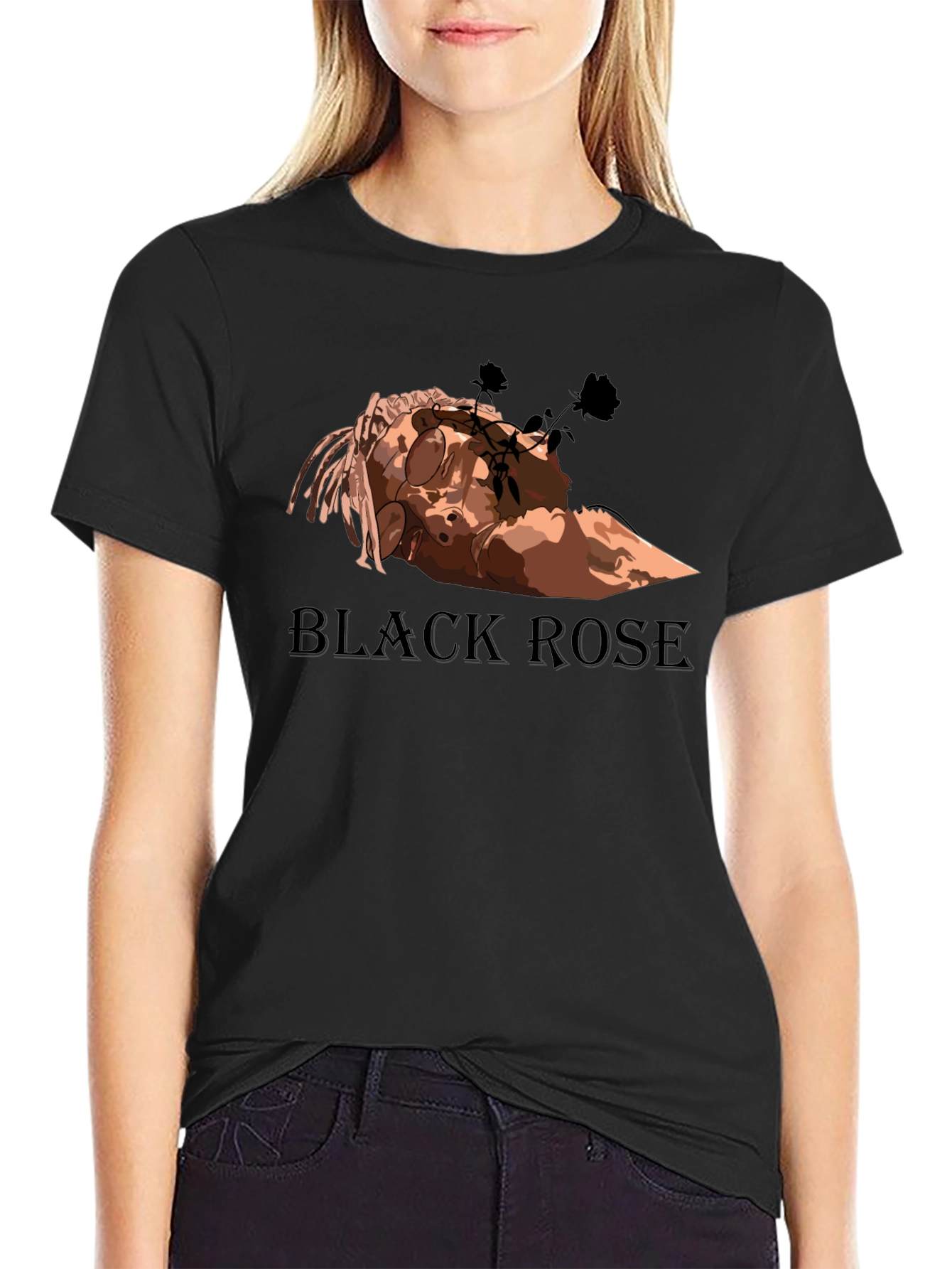 Black Rose Graphic Tee - Stylish Mens T-Shirt