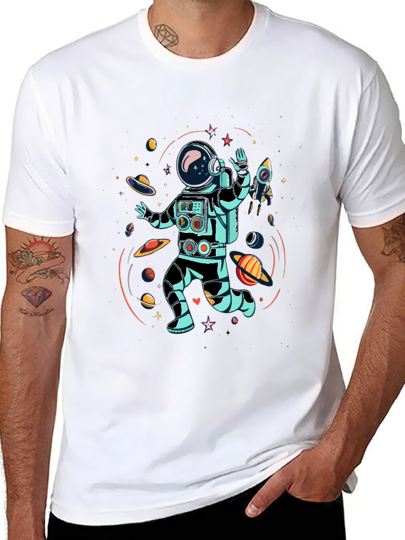 Astronaut Space Adventure Graphic Tee