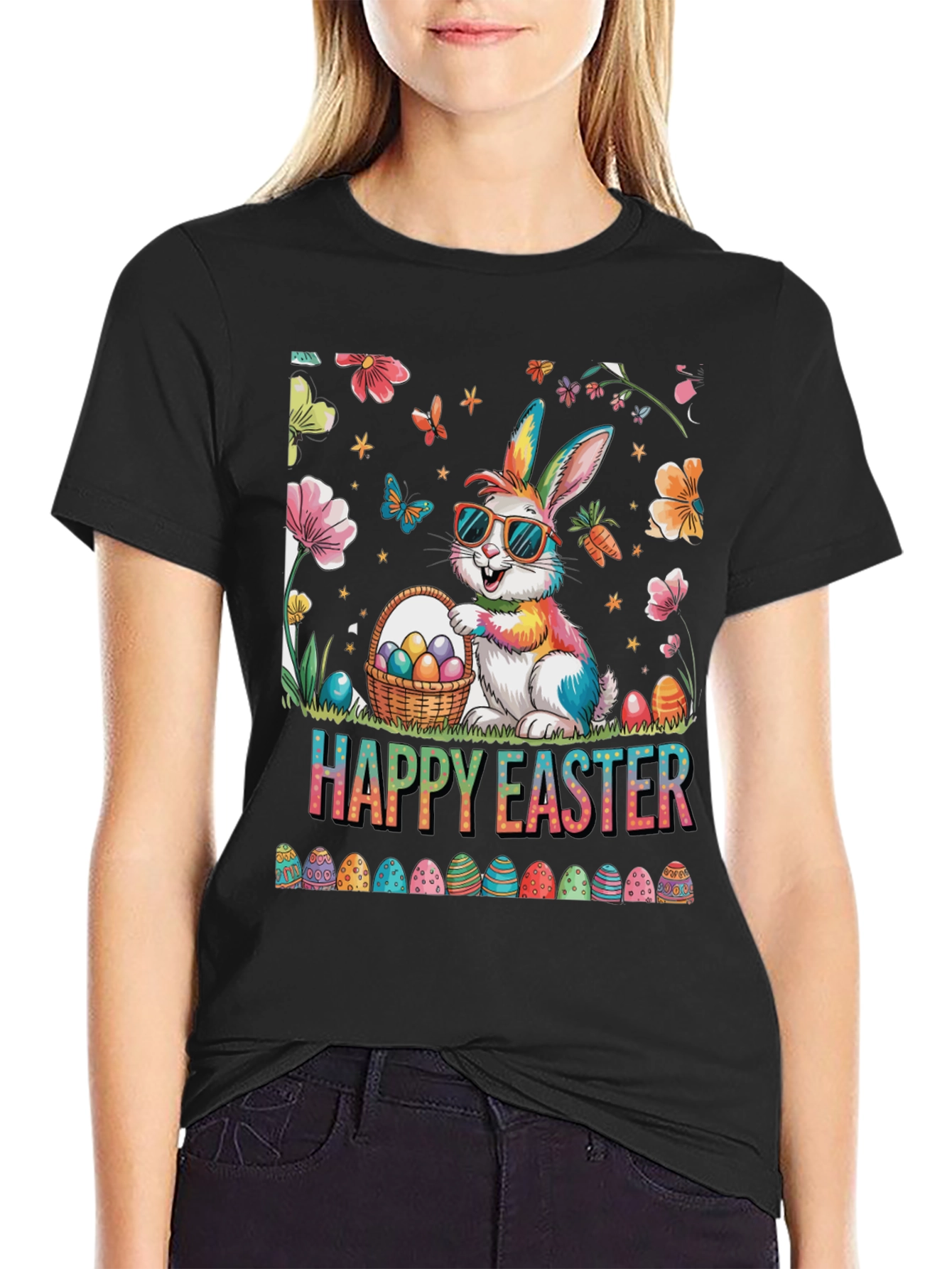 Happy Easter Bunny T-Shirt - Festive Holiday Apparel