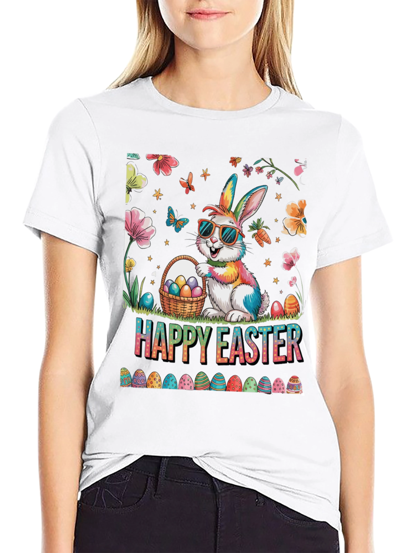 Happy Easter Bunny T-Shirt - Festive Holiday Apparel