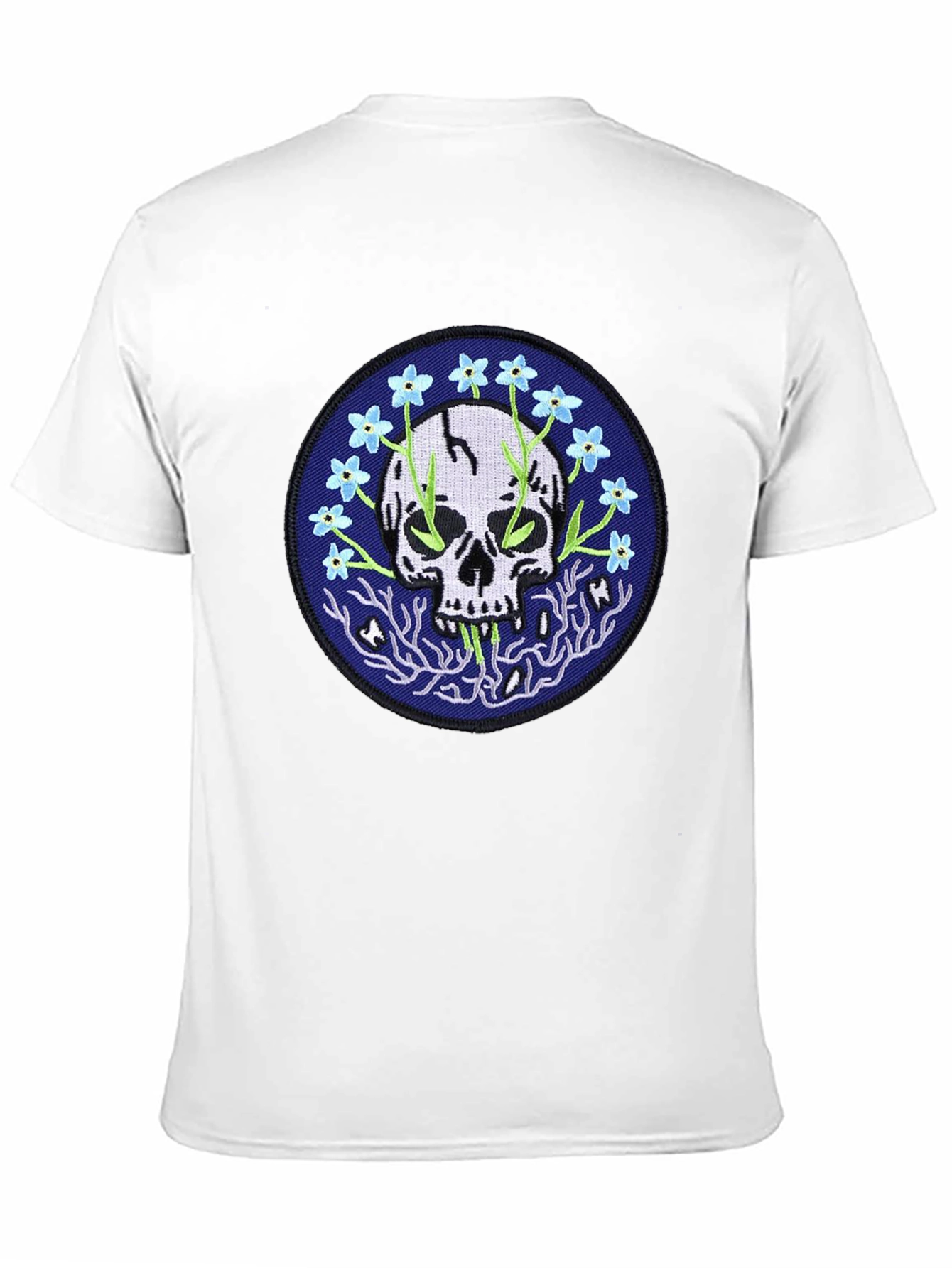 Skull & Flower Graphic Tee - Modern Black T-Shirt
