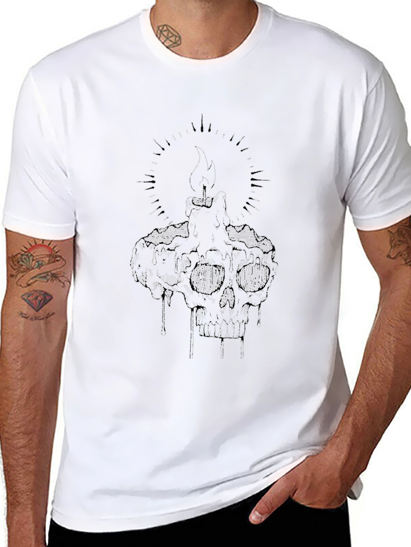 Skull Candle Graphic Tee - Mens Black T-Shirt