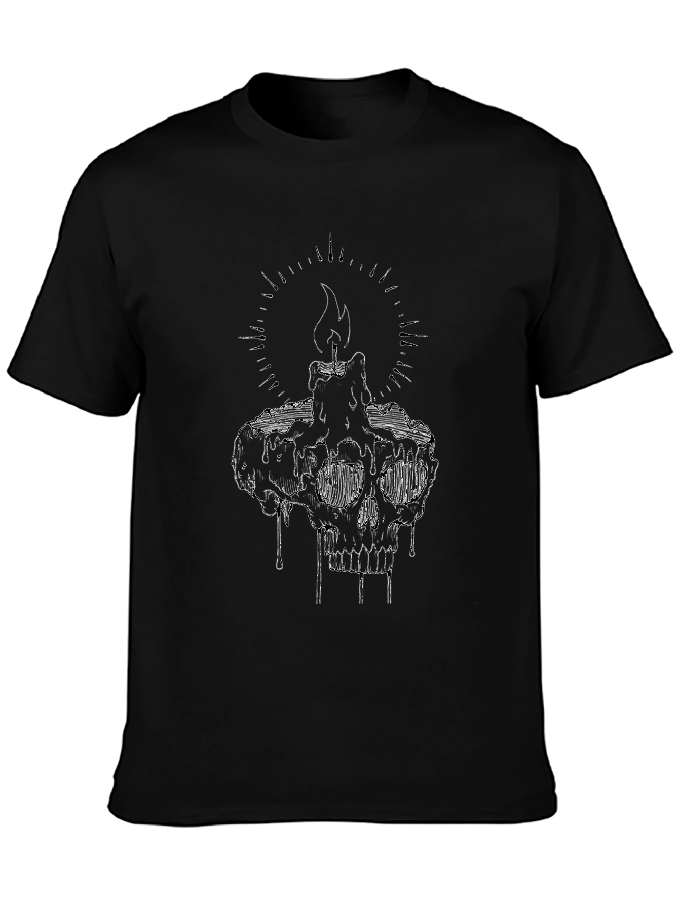 Skull Candle Graphic Tee - Mens Black T-Shirt