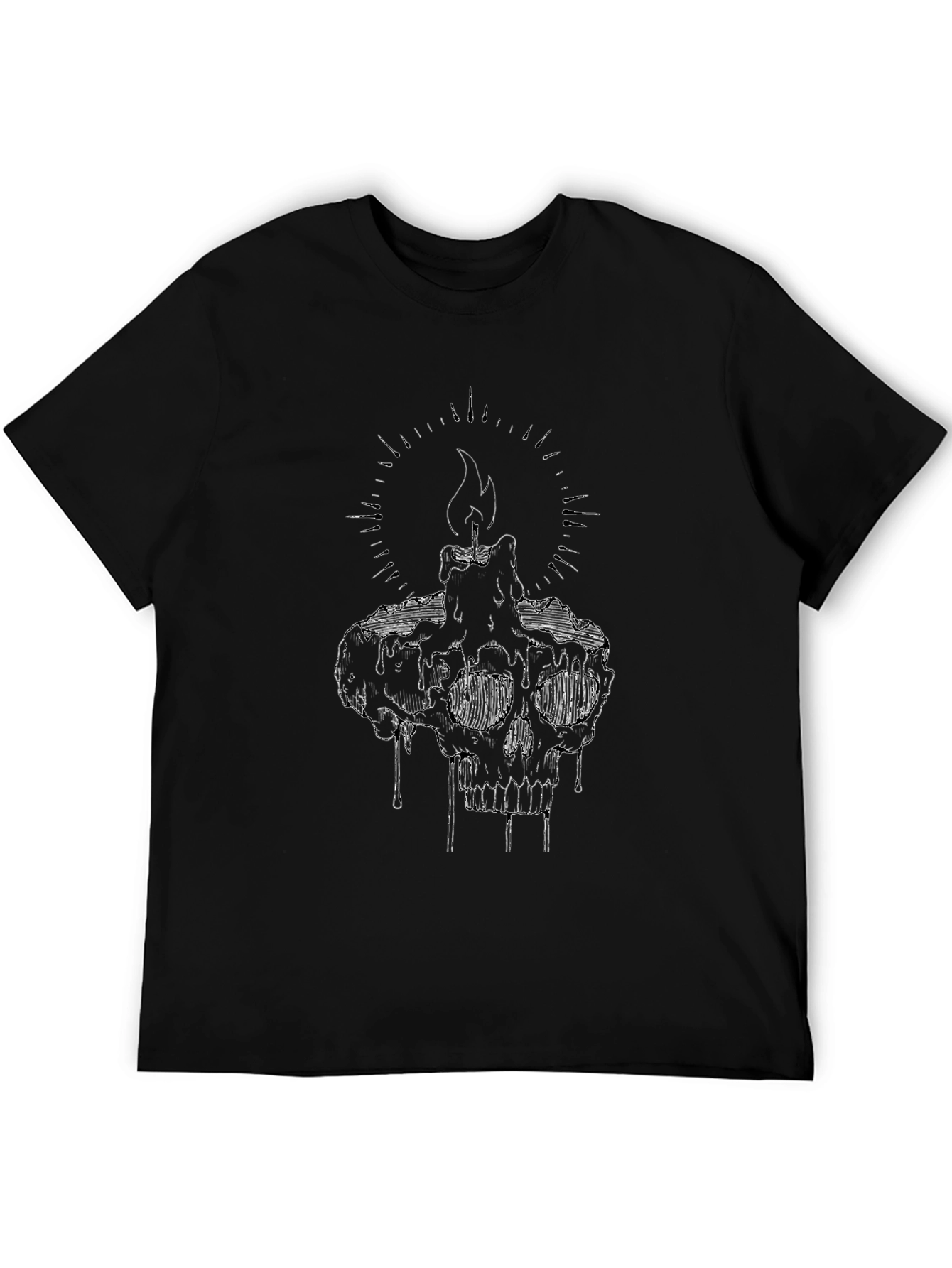 Skull Candle Graphic Tee - Mens Black T-Shirt