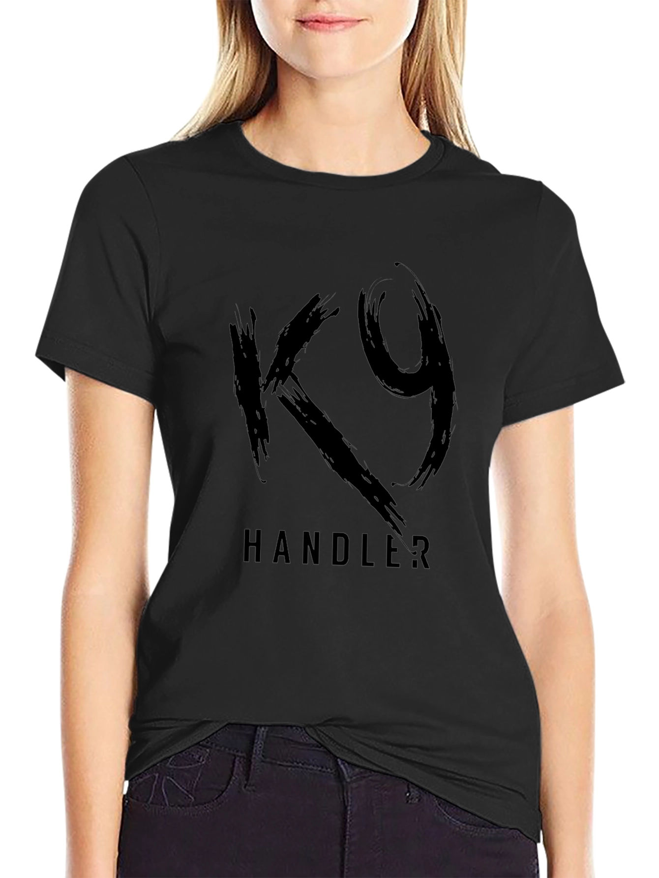 K9 Handler Black Graphic Tee