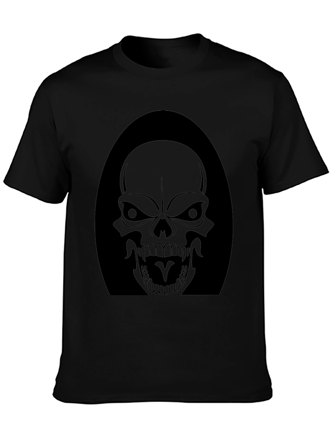 Black Skull Graphic Tee - Dark Reaper Design