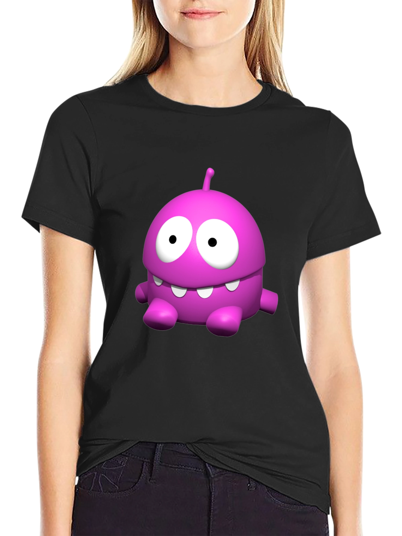 Funny Pink Monster Graphic T-Shirt