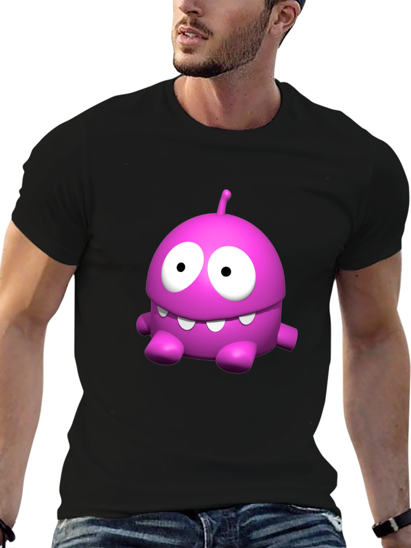 Funny Pink Monster Graphic T-Shirt