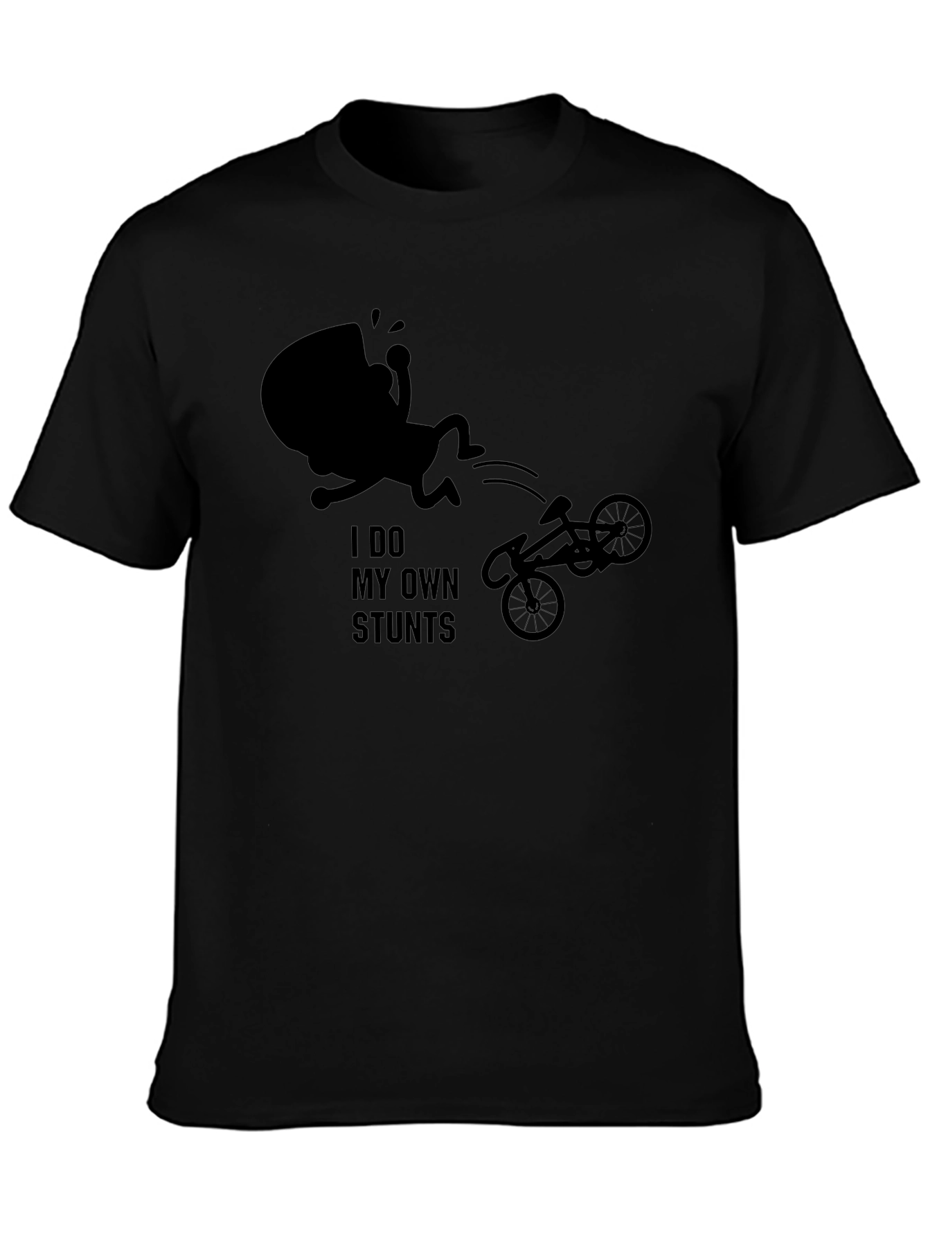 I Do My Own Stunts Black Graphic Tee