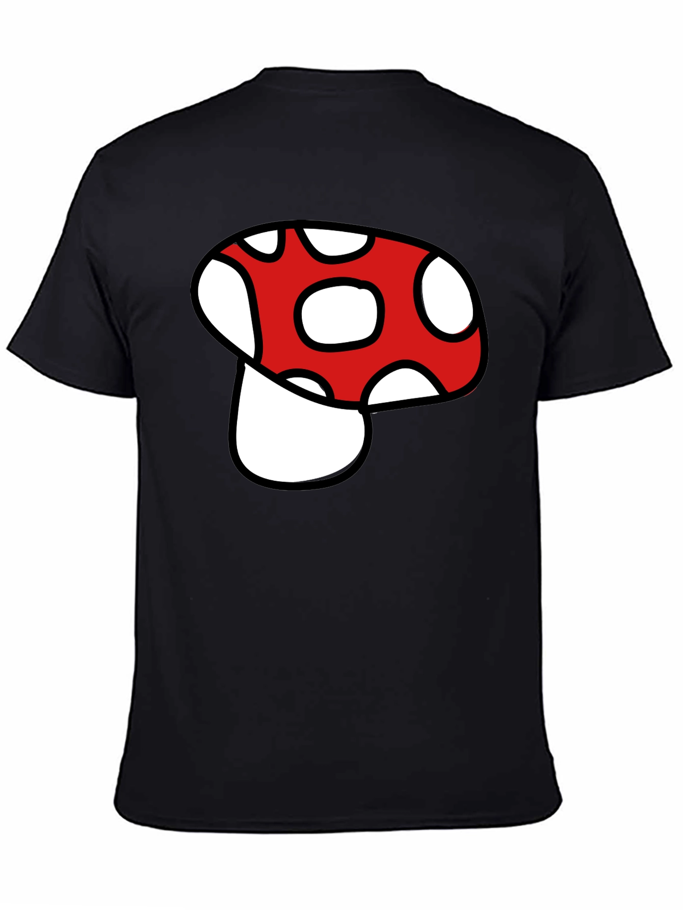 Mushroom Graphic Tee - Black Cotton Blend