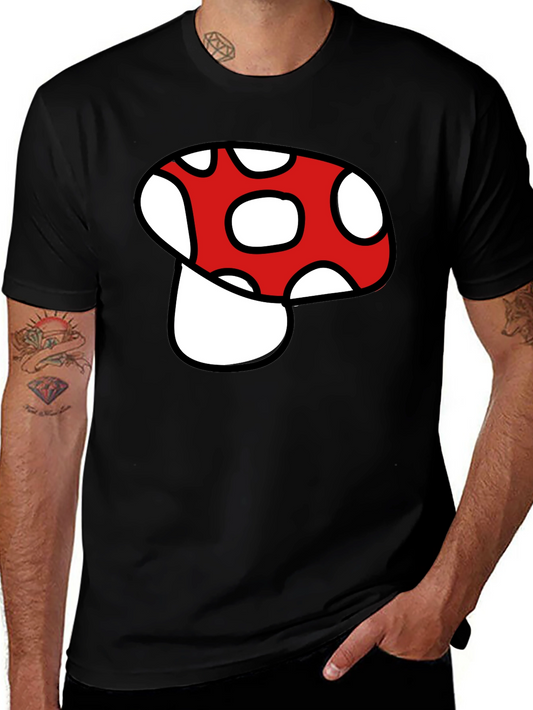 Mushroom Graphic Tee - Black Cotton Blend