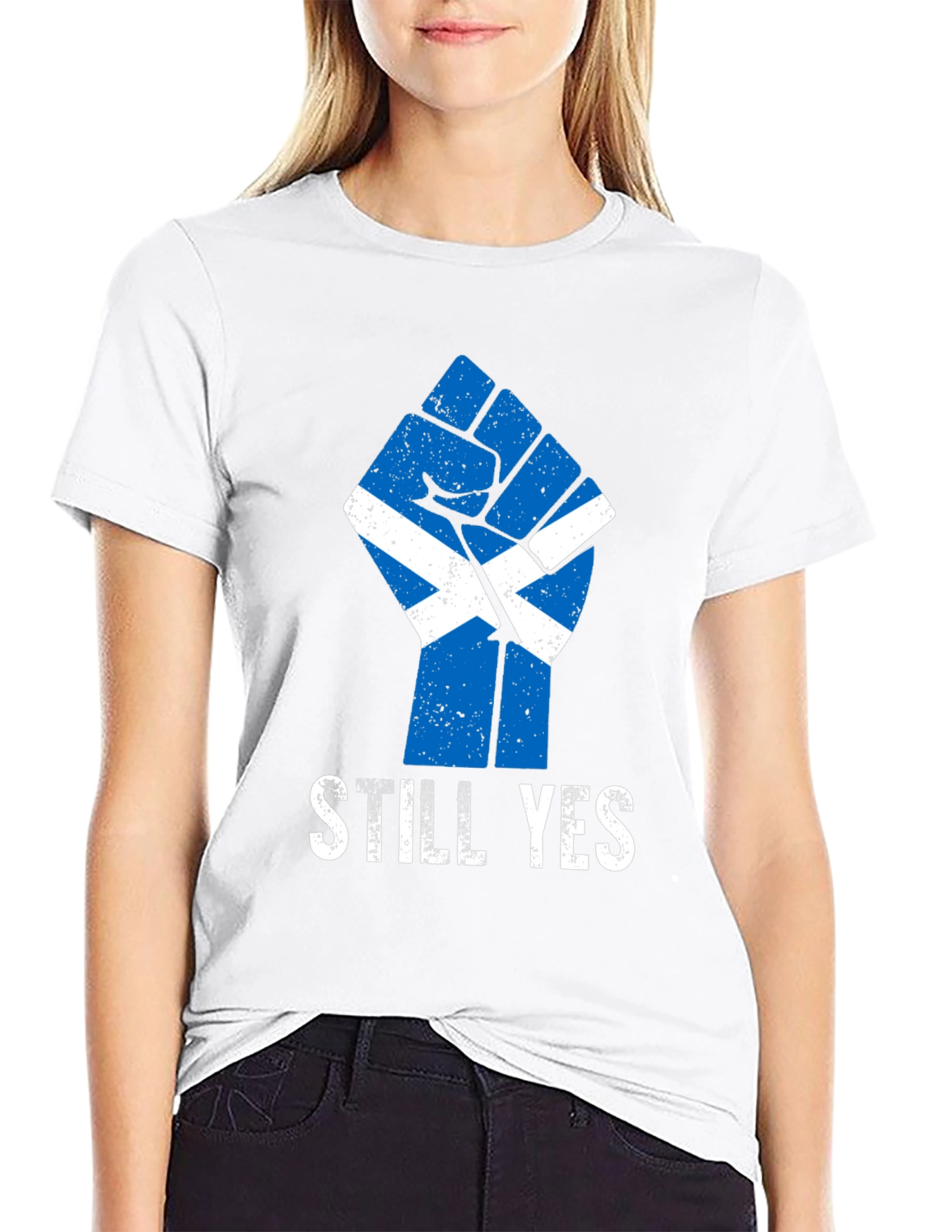 Scottish Independence Still Yes Fist Black T-Shirt