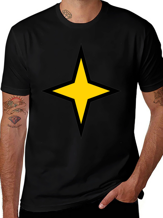 Bold Star Graphic Tee - Black Cotton Blend