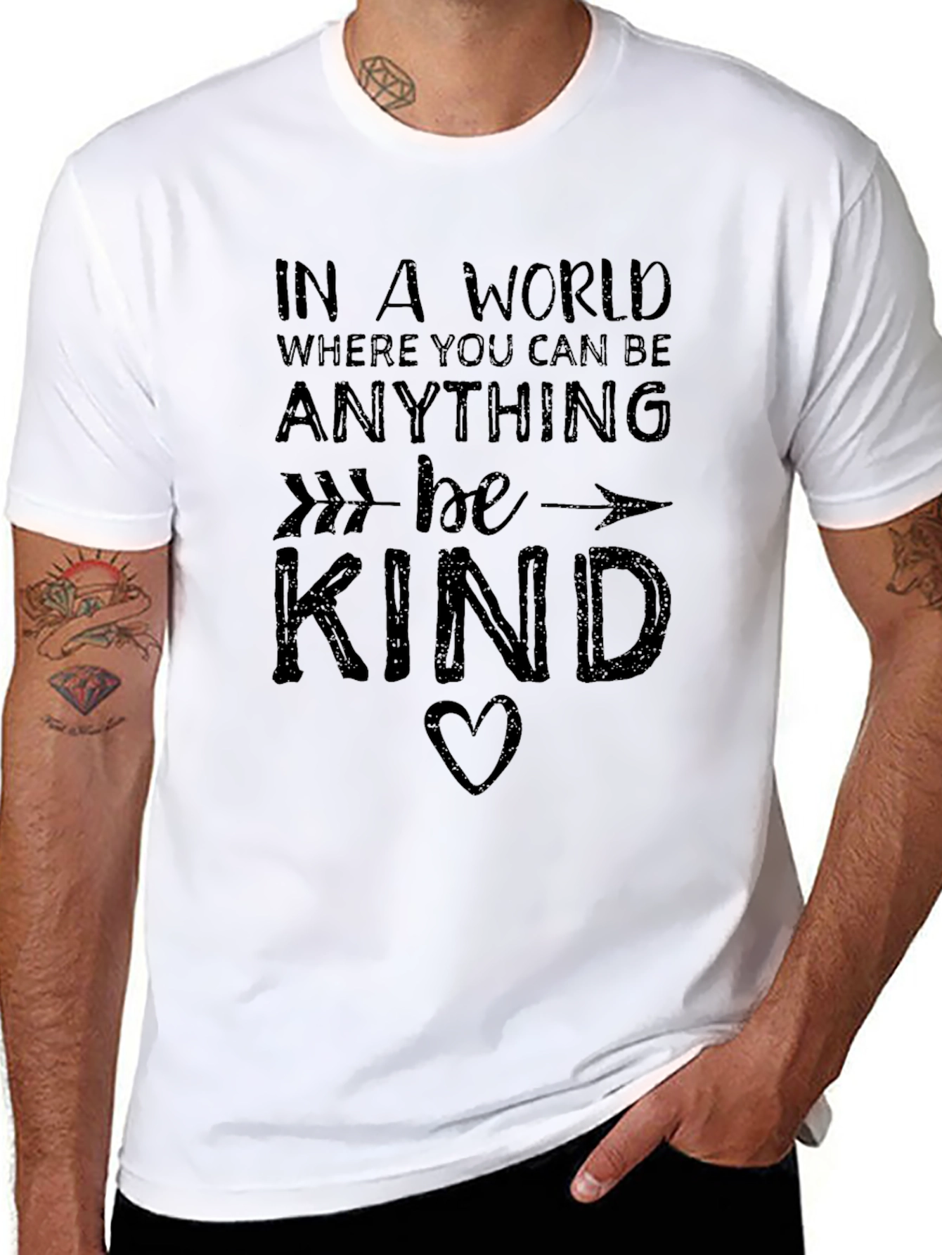 Be Kind Graphic Tee - Black Cotton T-Shirt