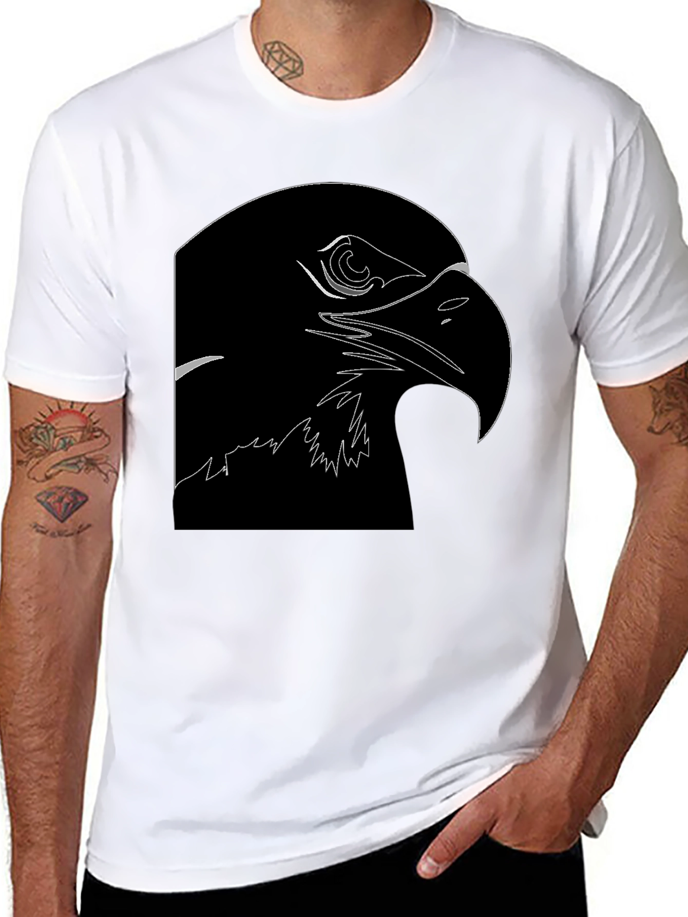 Eagle Outline Black T-Shirt