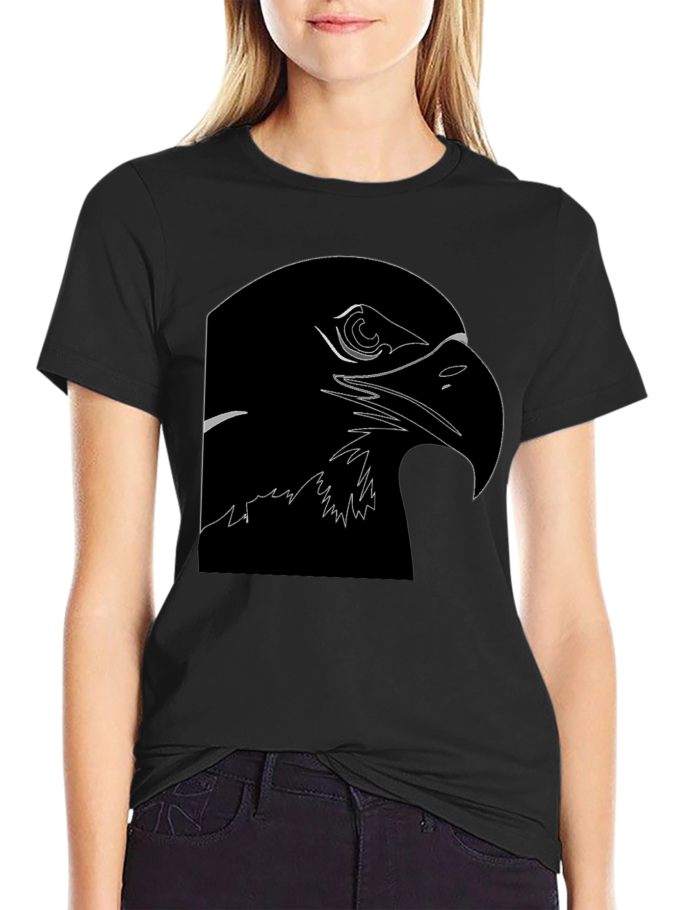 Eagle Outline Black T-Shirt