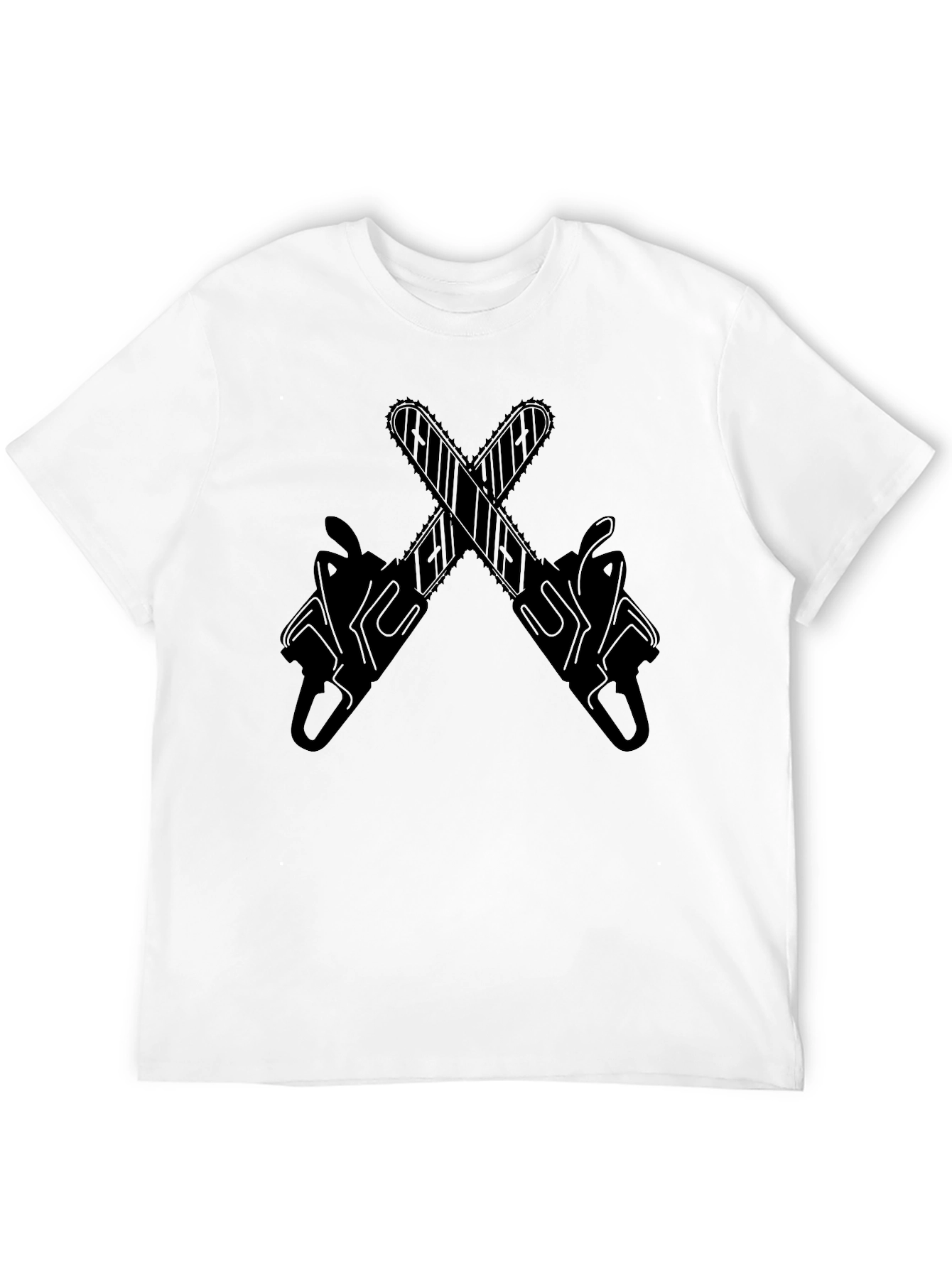 Chainsaw Graphic Tee - Bold Black Design