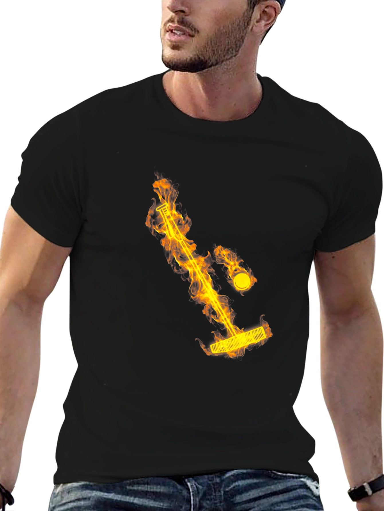 Flaming Mini Golf Tee Shirt - Unique Design