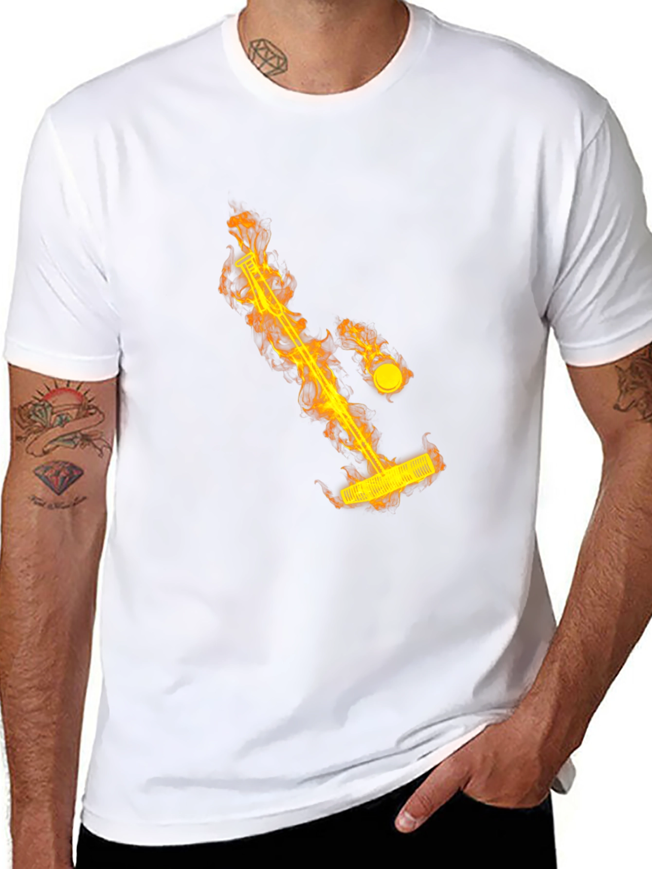 Flaming Mini Golf Tee Shirt - Unique Design