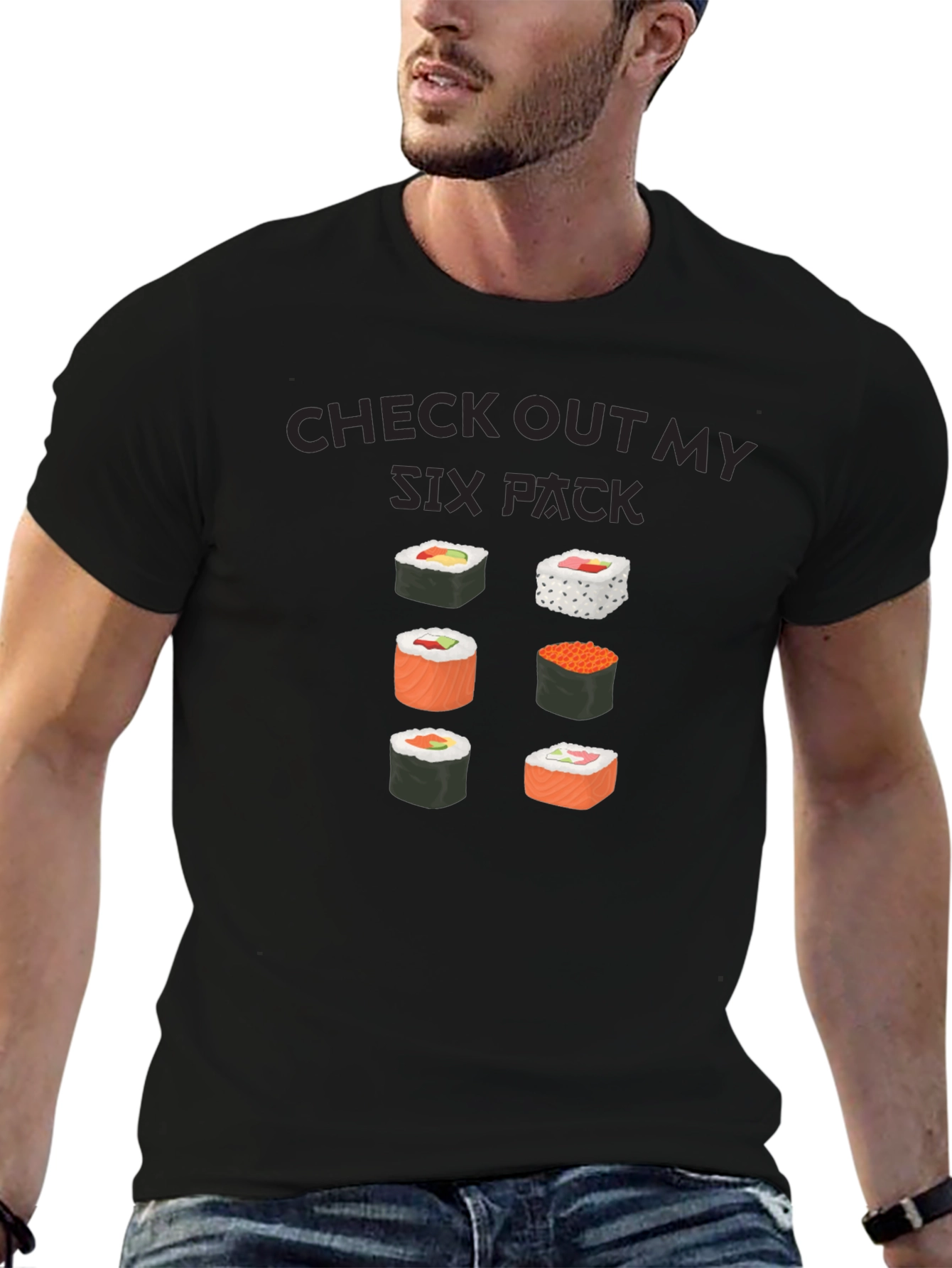 Sushi Six Pack T-Shirt - Funny Foodie Tee