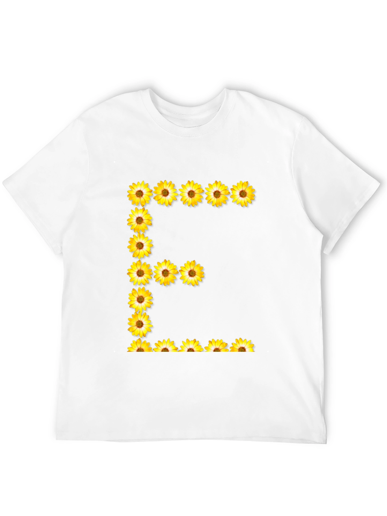 Sunflower Letter E Black T-Shirt