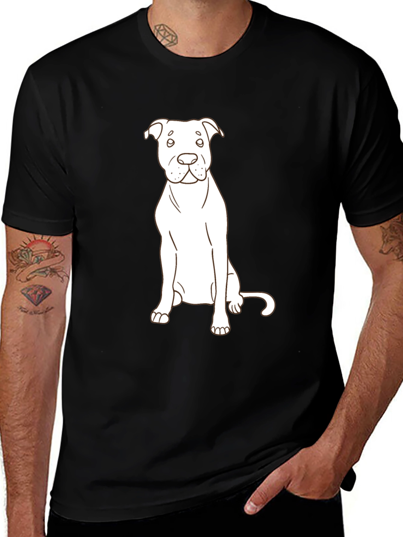 Dog Lovers Tee: Minimalist Pup Design