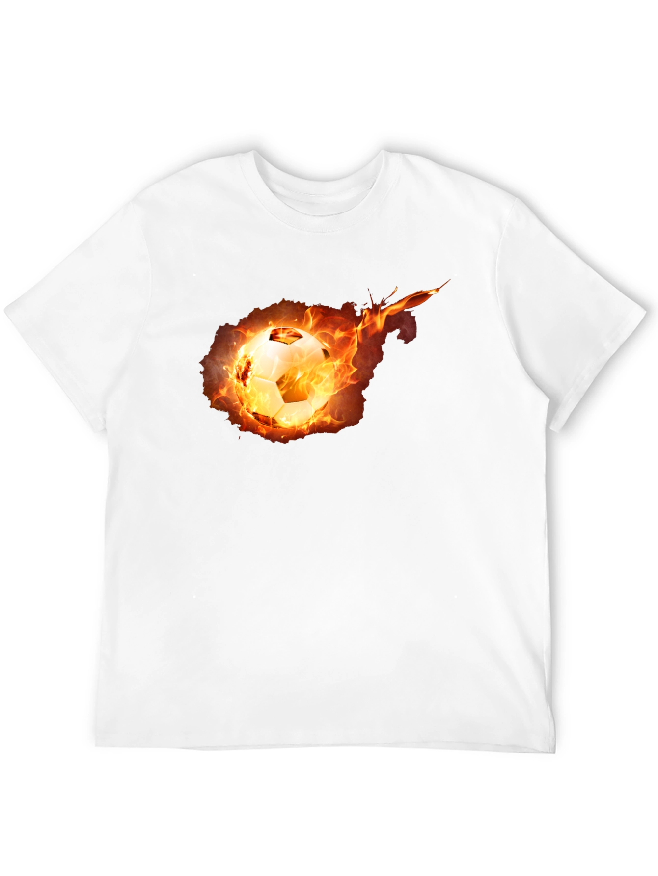 Flaming Soccer Ball Graphic Tee - Black