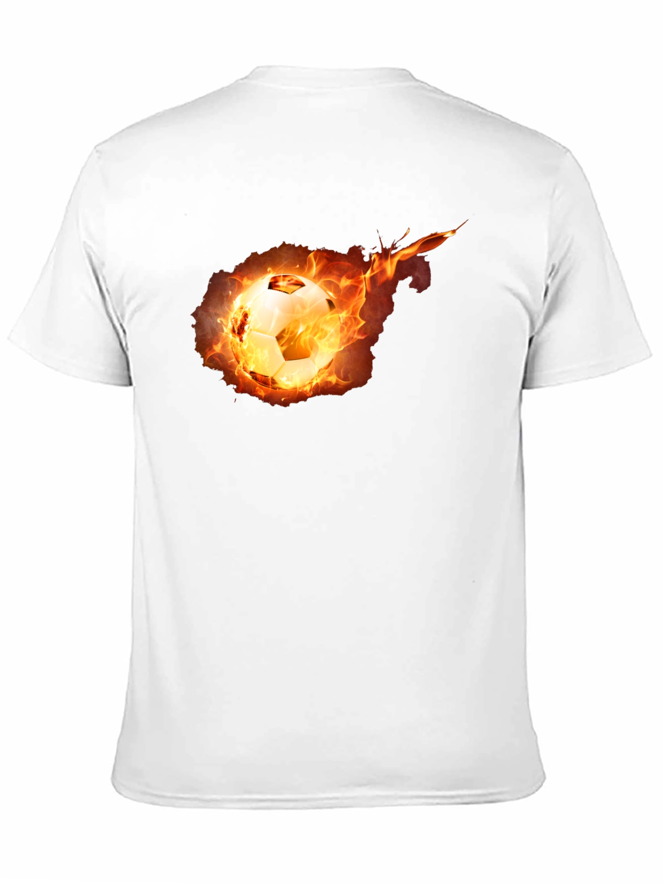 Flaming Soccer Ball Graphic Tee - Black
