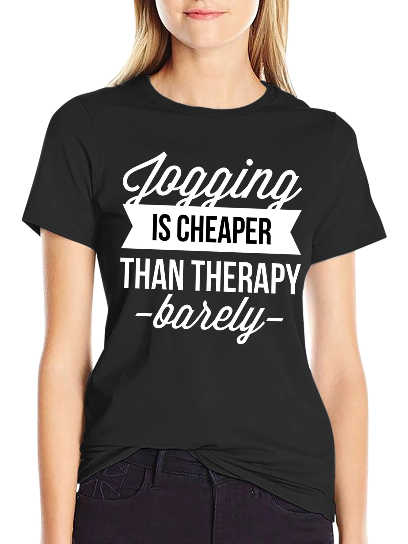 Jogging Cheaper Than Therapy Graphic Tee