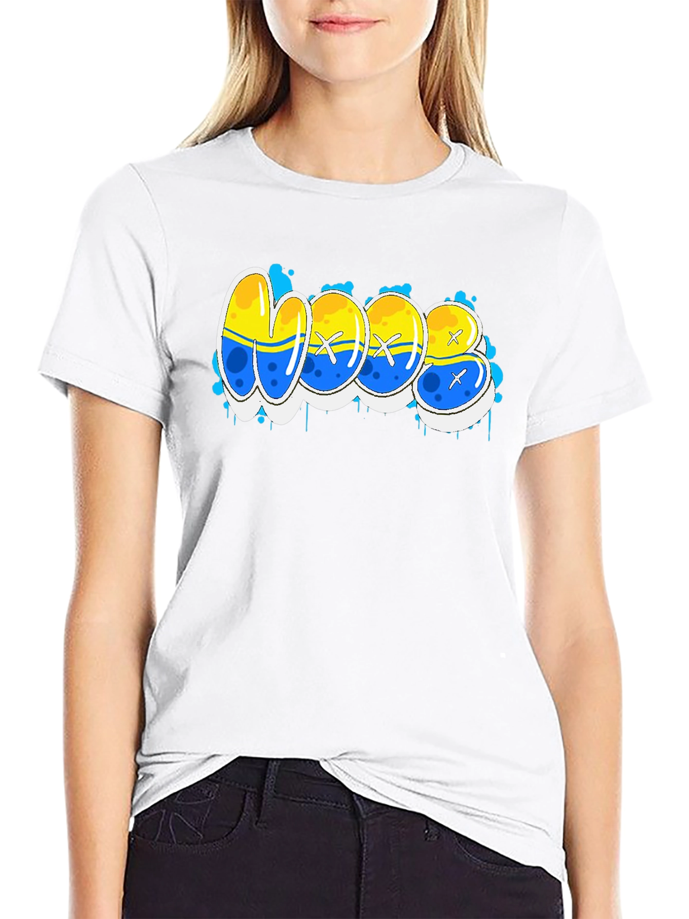 Cool WOOB Graffiti Style Graphic T-Shirt