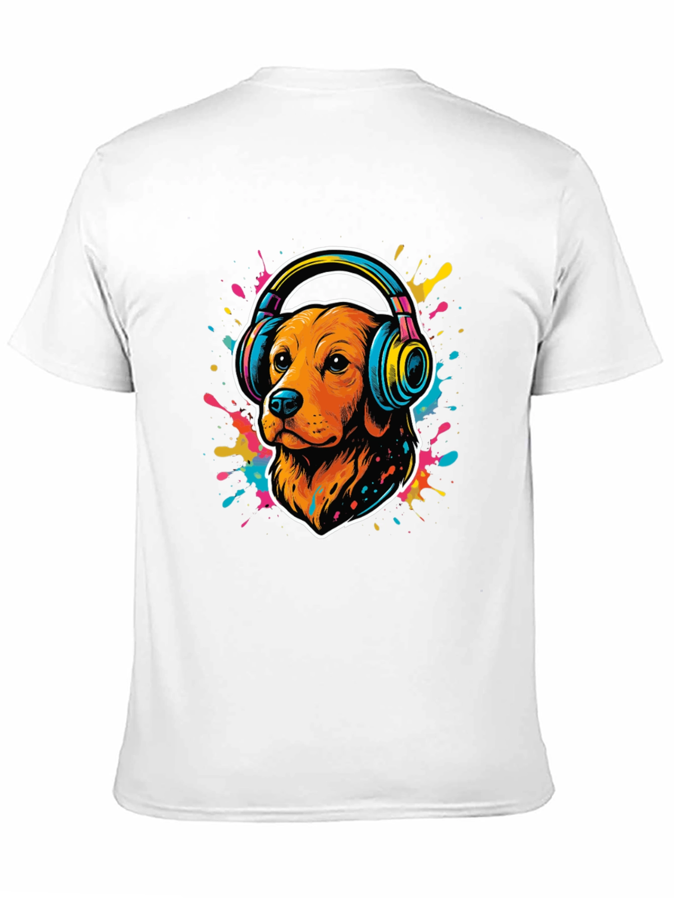 Dog in Headphones Graphic Tee - Cool Style