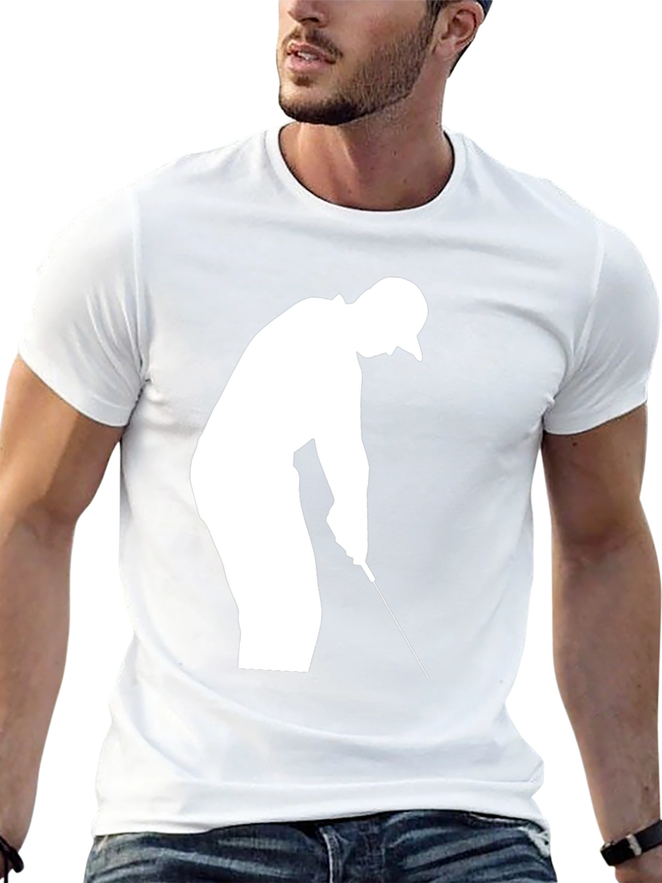 Golf Silhouette T-Shirt - Black Cotton Tee
