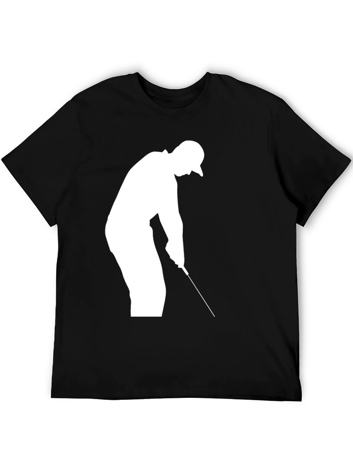 Golf Silhouette T-Shirt - Black Cotton Tee