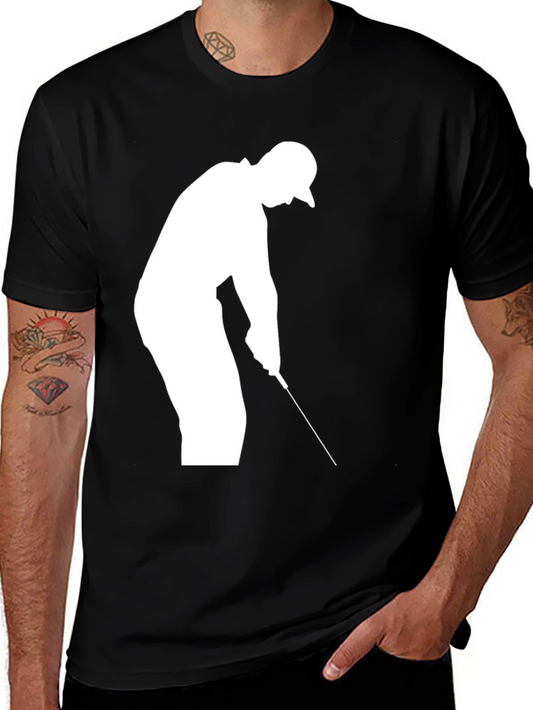Golf Silhouette T-Shirt - Black Cotton Tee