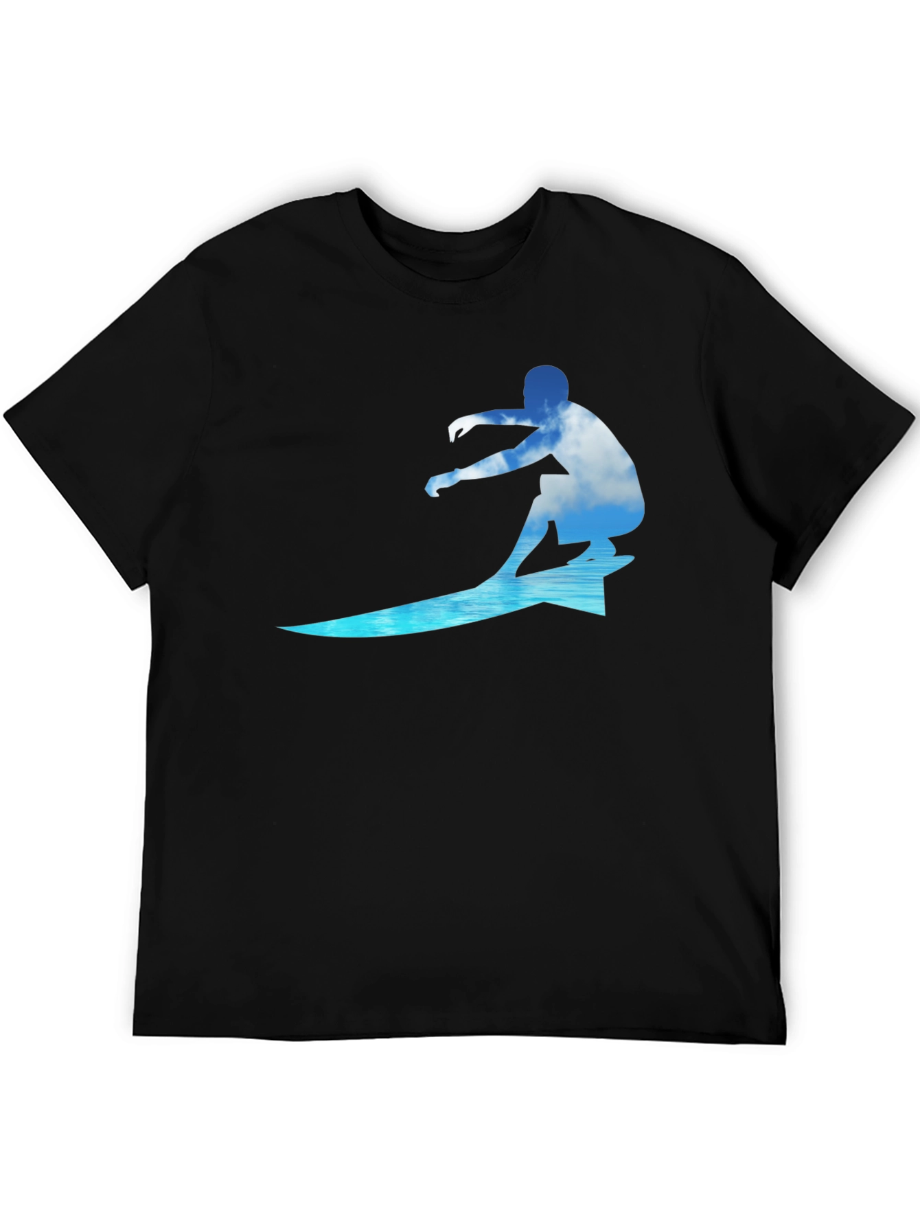 Surfing Cloud Graphic Black T-Shirt