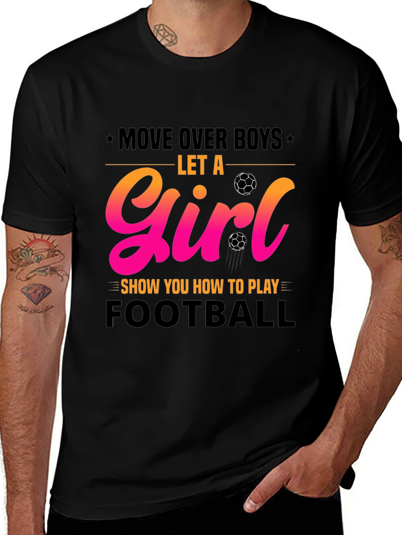 Girls Football T-Shirt - Move Over Boys!