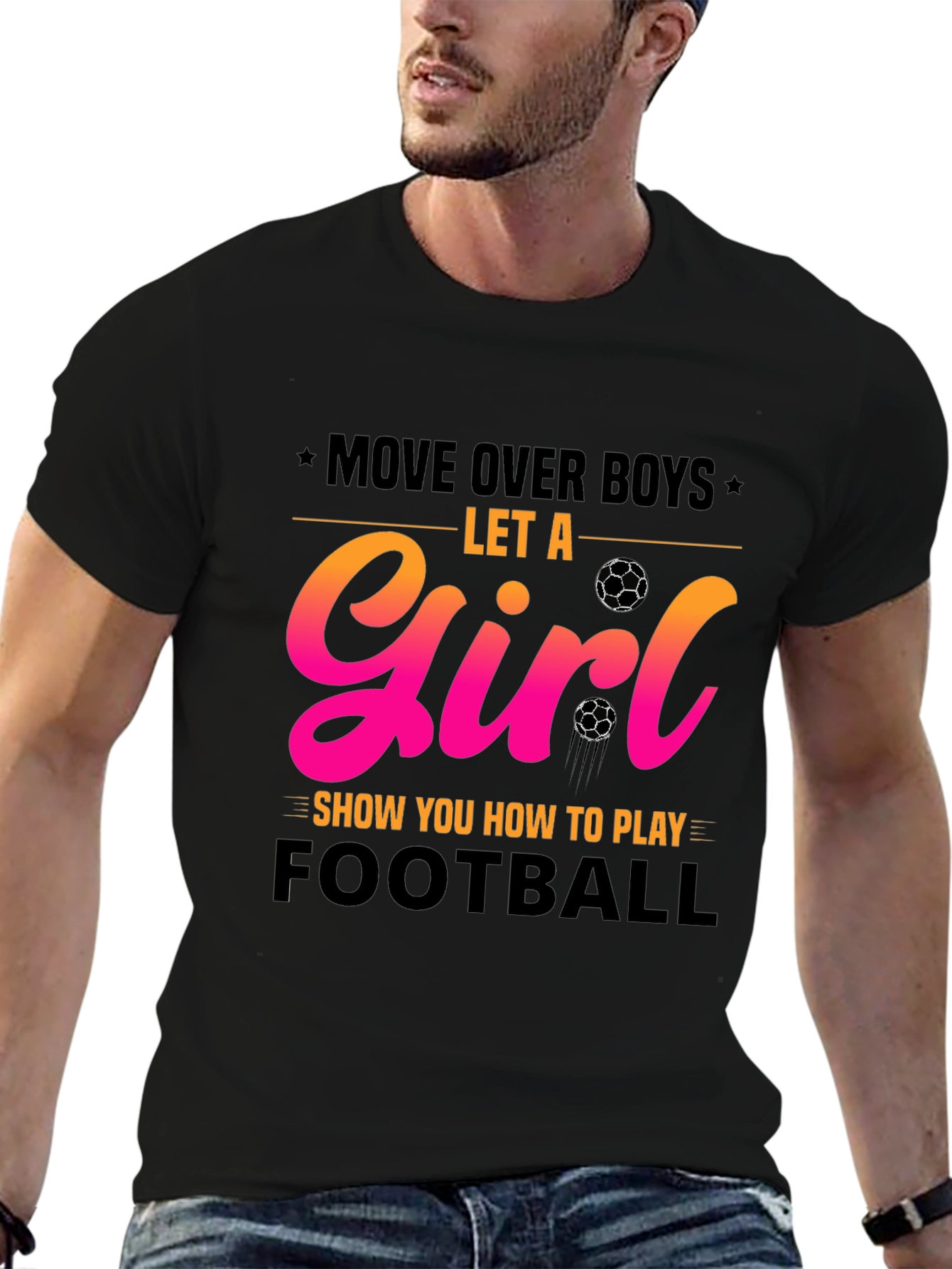 Girls Football T-Shirt - Move Over Boys!