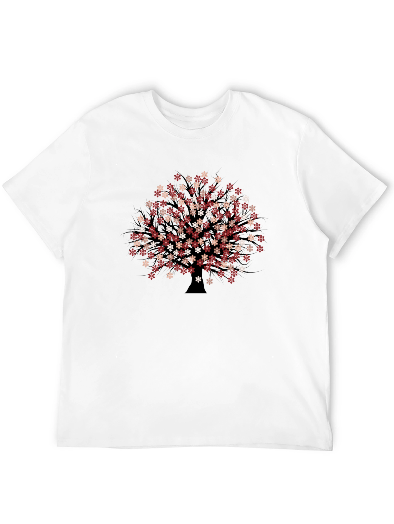 Floral Tree Graphic Black T-Shirt