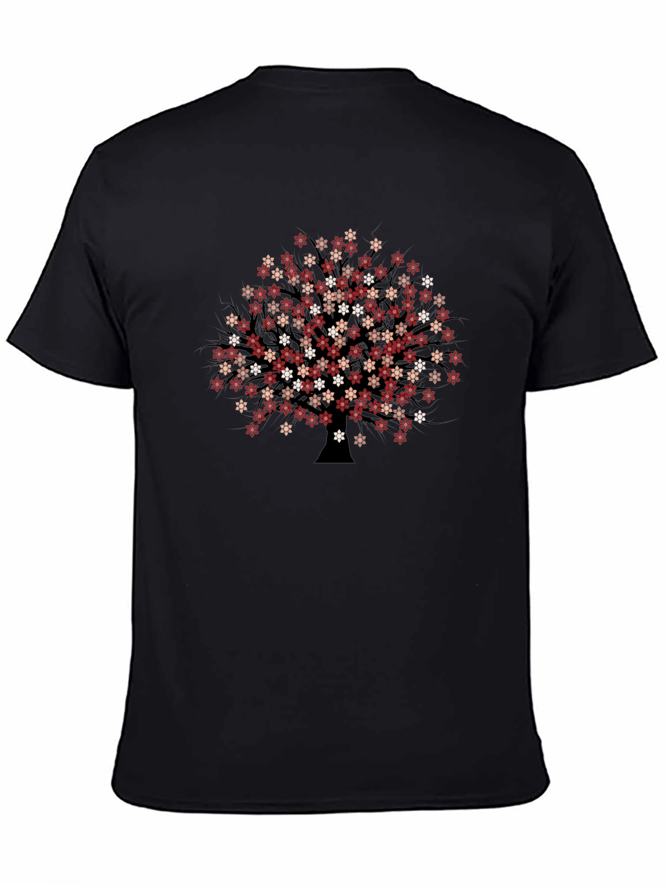 Floral Tree Graphic Black T-Shirt