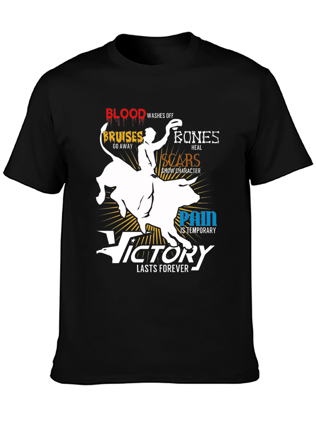 Rodeo Victory T-Shirt Bull Rider Graphic Tee