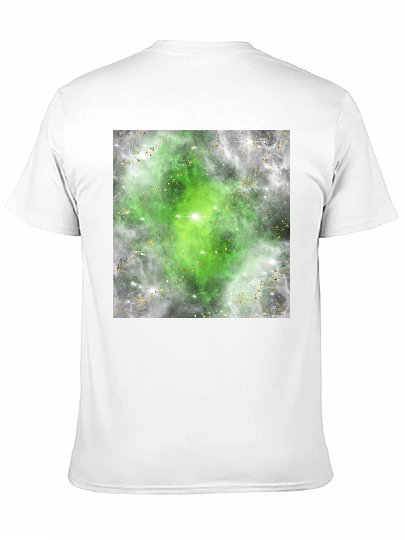 Green Nebula Graphic Tee - Black Cotton T-Shirt