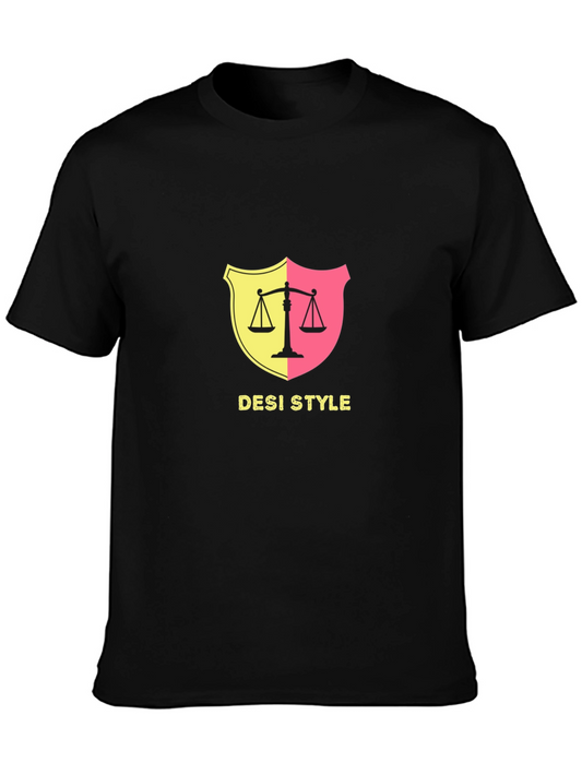 Desi Style Graphic Tee - Scales of Justice Black T-Shirt