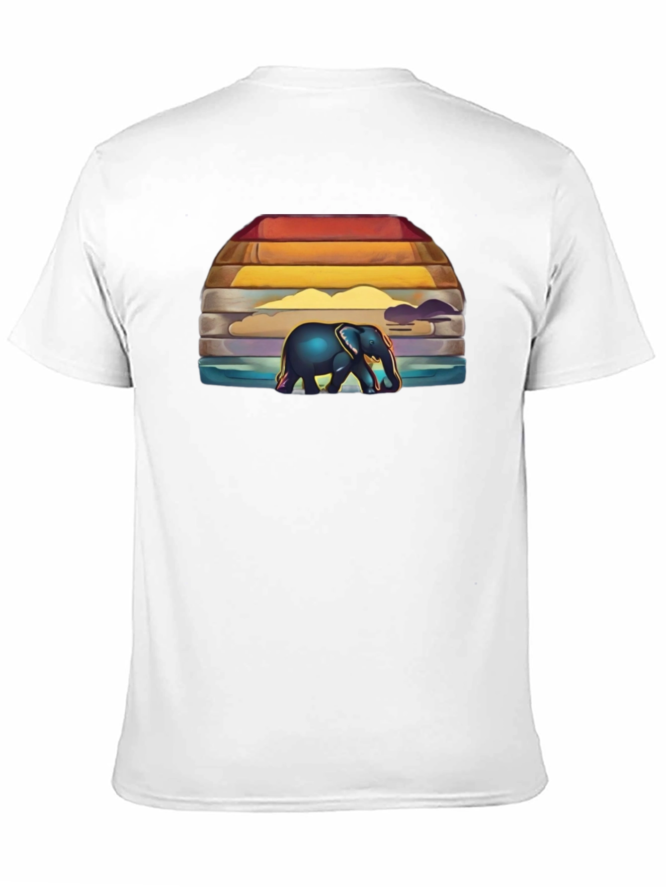 Elephant Sunset Graphic T-Shirt