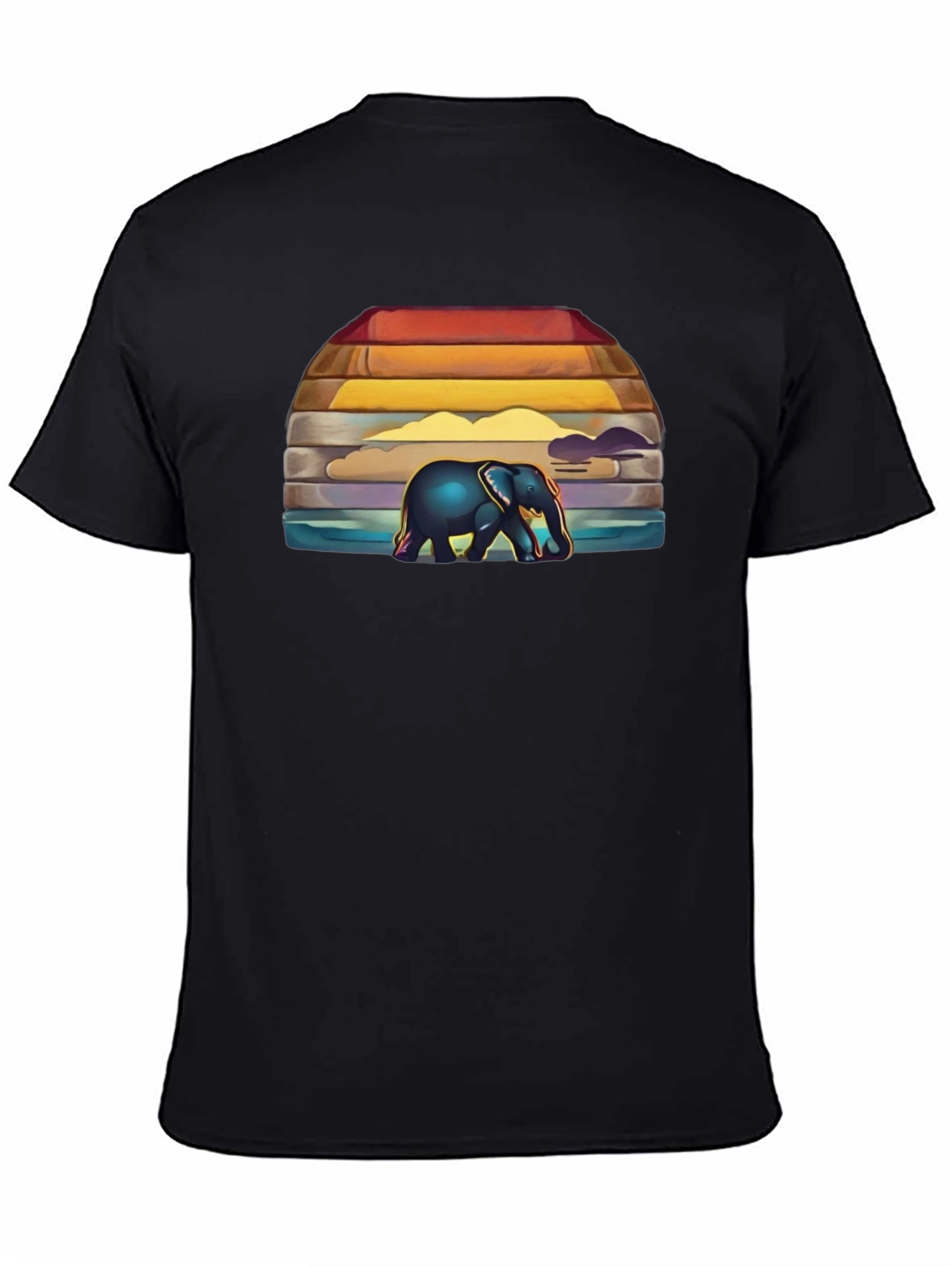 Elephant Sunset Graphic T-Shirt