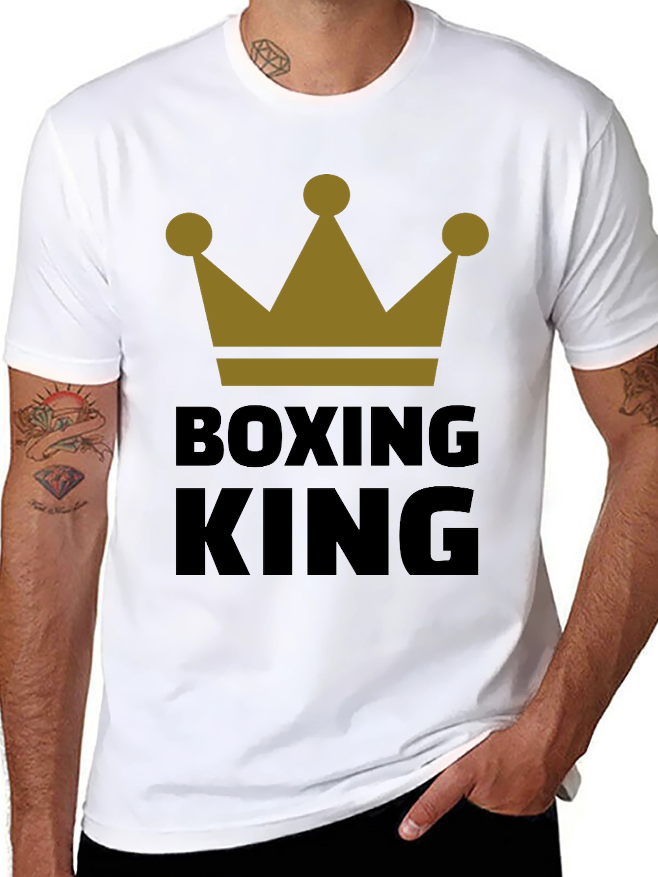 Boxing King Crown Graphic Tee - Black