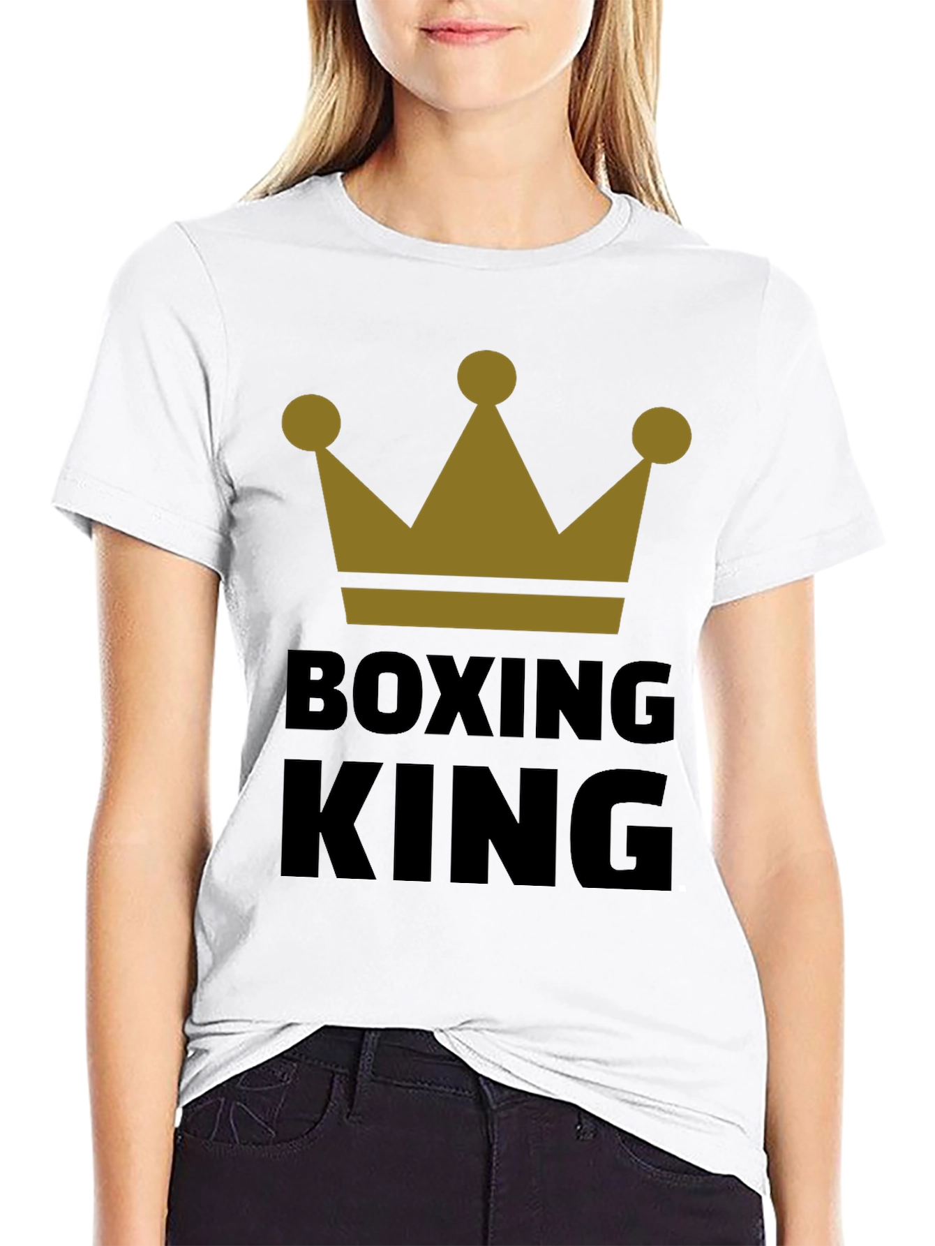 Boxing King Crown Graphic Tee - Black