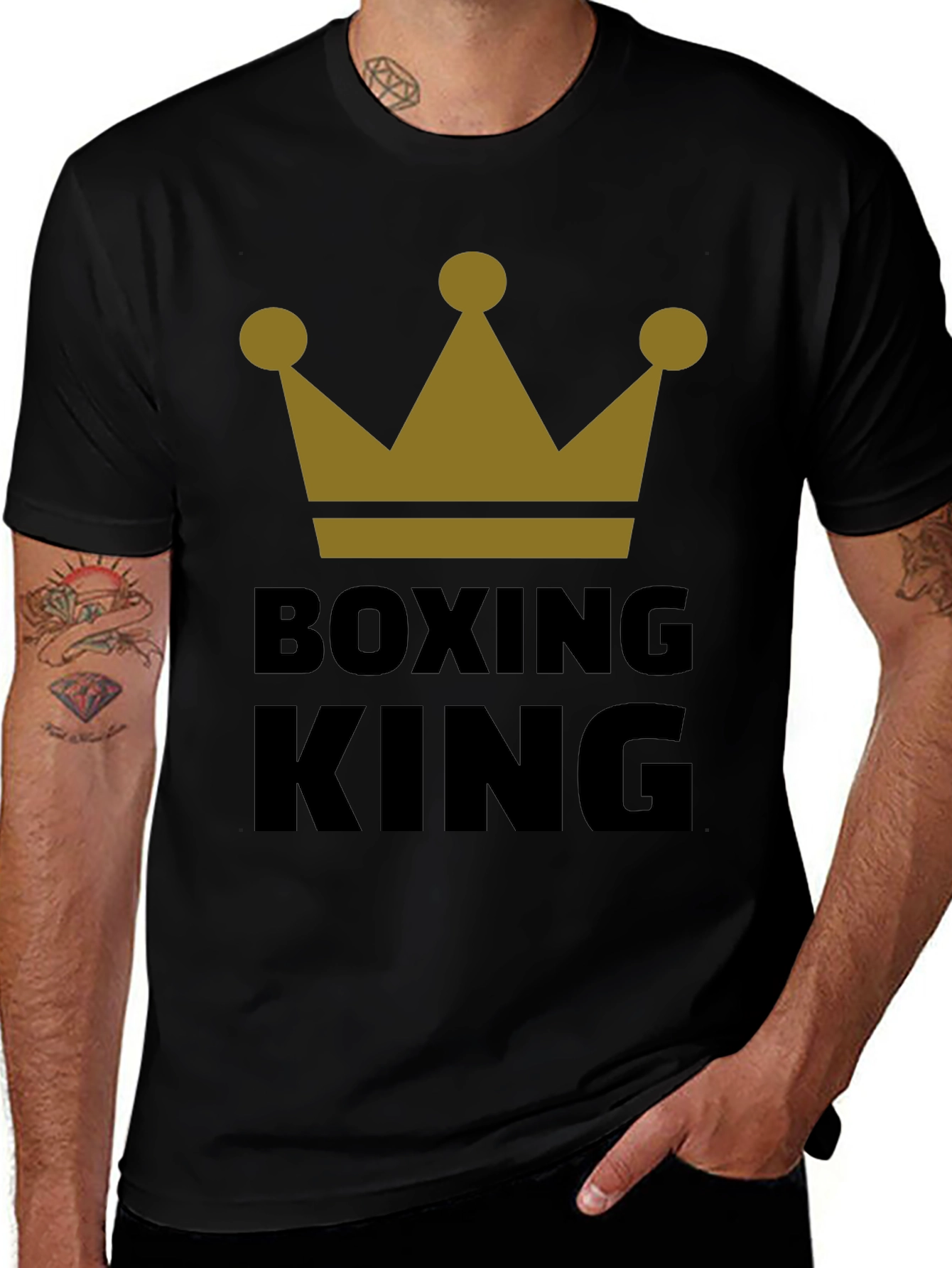 Boxing King Crown Graphic Tee - Black