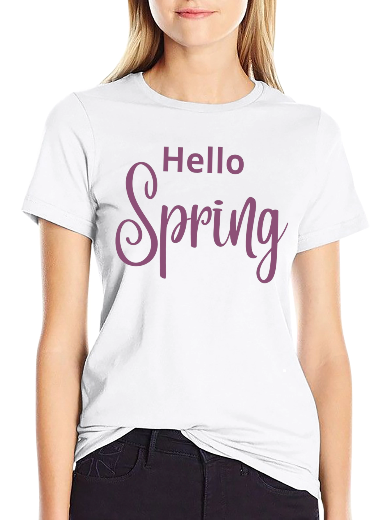 Hello Spring Black T-Shirt